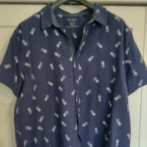 Guess XXL Pineapple blue shirt